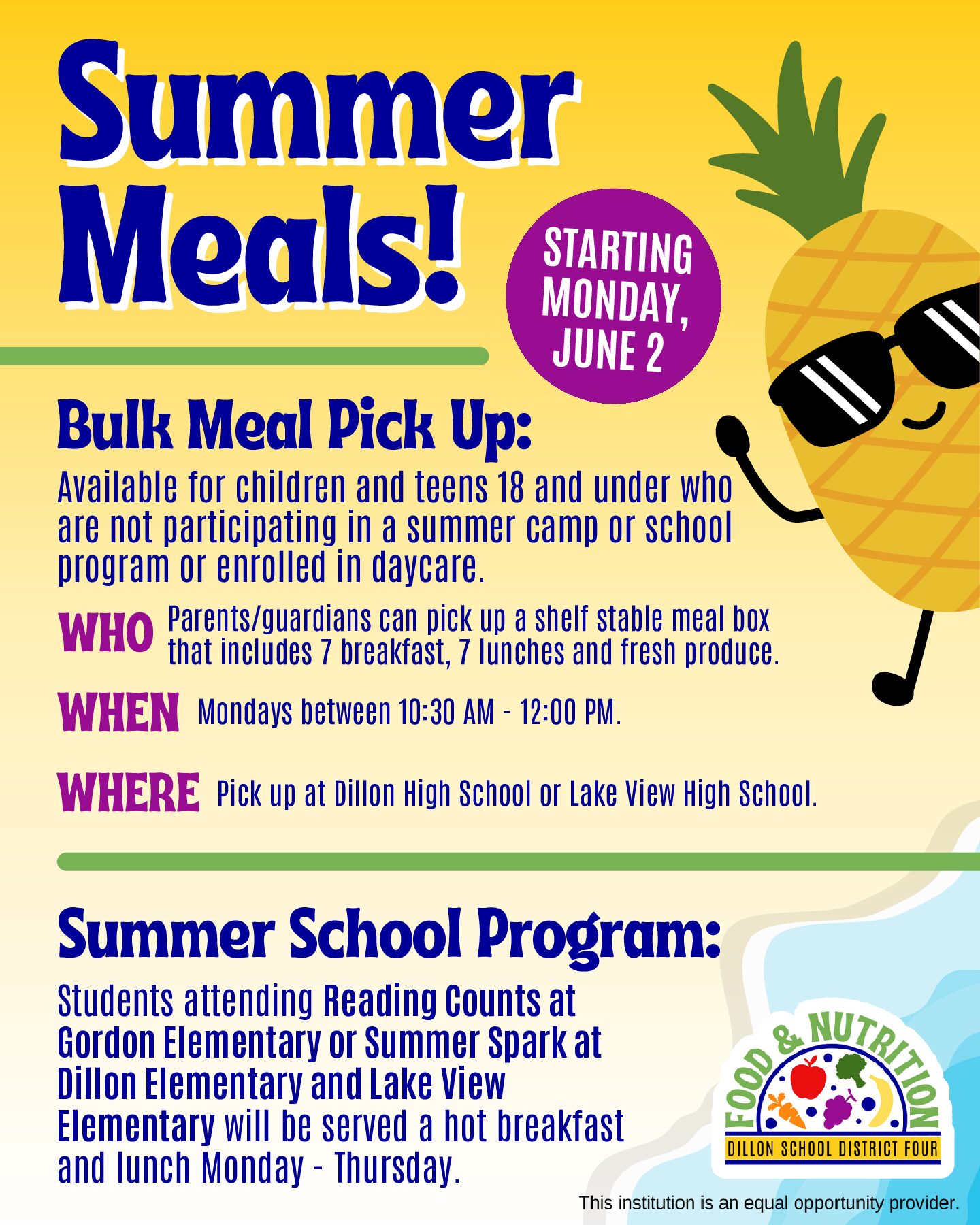 Summer Meal Graphic